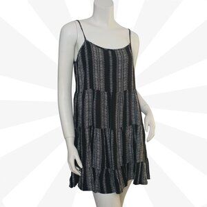 Free People Tiered Ruffle Boho Mini Dress Size Small Scoop Neck Strappy